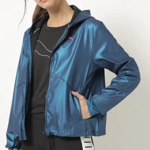 NWT Blue Metallic Shimmer Full Zip Running Jacket